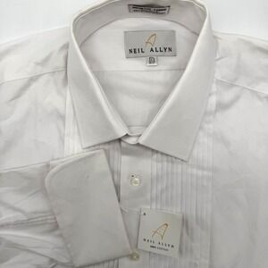 Neil Allyn Tuxedo Shirt Men's 17 1/2-36/37 Cotton Point Collar French Cuff NWT